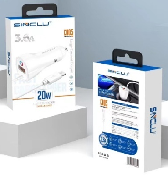 PD charger Fast Car Charger With Type-c Cable 40W USB Output Port Mobile Phone Car Charger SINCLU C005 For Diverse Mobile Phone