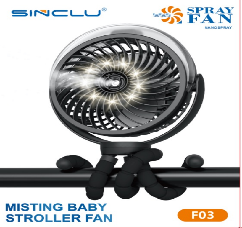 SINCLU Octopus Mini Fan Mini Quiet Desk Fan , 10000mAh USB Rechargeable Battery Operated Clip on Fan, USB Desk Fan, Portable Personal Small Fan For Desk, Office,Golf Cart F03