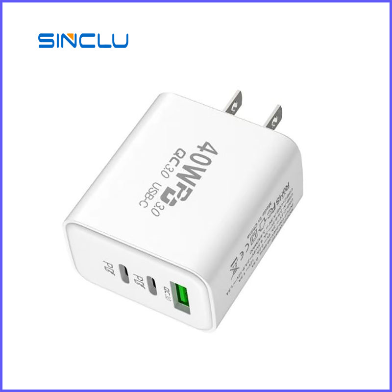 40W PD charger USB-C Fast Charger Type C Type A Mobile Phone Wall Charger SINCLU-126 For Diverse Mobile Phone.