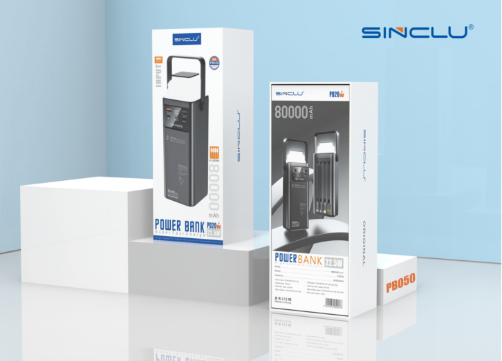 Built-in 4 Cables output 80000mah Sinclu PB-050 Portable Power Bank Charge LED Scre0en Power Display