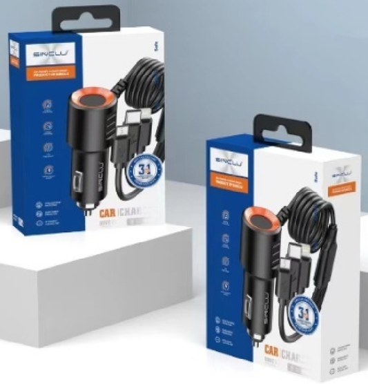 PD charger Fast Car Charger With 3 in 1 Cable 40W Type C +Type C Mobile Phone Car Charger SINCLU C002 For Diverse Mobile Phone