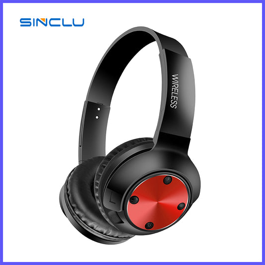 SINCLU SCL-K80 Bluetooth Headphones Over Ear Foldable Wireless Headphones HiFi Stereo Headset with Mic Soft Ear Pads TF/FM for Cellphone