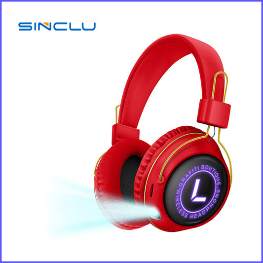 SINCLU SCL-B68 Detachable Cat Headphones Pink Cat Wireless Kitty Headphones For Kids and Girls Headphone with RGB Light