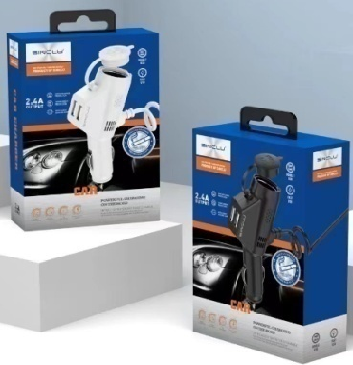 PD charger Fast Car Charger With 3 in 1 Cable 40W Dual USB Output Ports Mobile Phone Car Charger SINCLU C003 For Diverse Mobile Phone