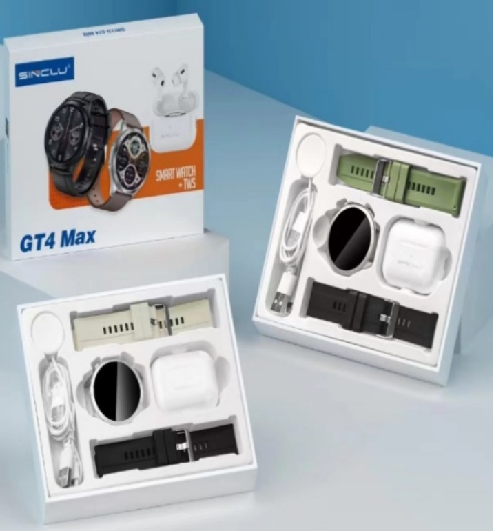 SINCLU GT4 MAX IP68 Waterproof Smart Watch Combination Set for Men Women,Fitness Watch Heart Rate Monitor,Pedometer,Sleep Monitor,Compatible Android&iPhone system