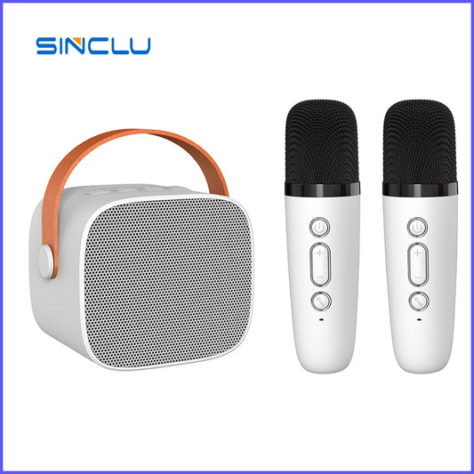 SINCLU Karaoke Machine for Kids Adults, Portable Bluetooth Mini Karaoke Microphone Singing Speaker with 2 Wireless Mic and Light,Toys for All Smartphones,Birthday, Family,Home Party  Model:S-P2