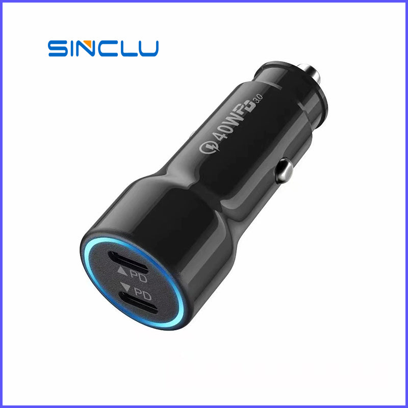 PD charger Fast Charger 40W Type C +Type C Mobile Phone Car Charger SINCLU SCL-UC99 For Diverse Mobile Phone