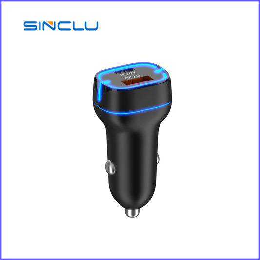 PD charger USB-C Fast Charger 48W Type C Type A Mobile Phone  LED Ring Car Charger SINCLU SCL-UC25 For Diverse Mobile Phone