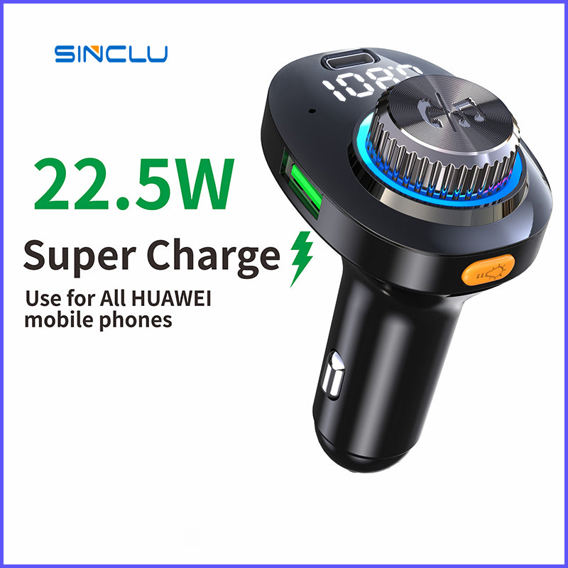 SINCLU SCL-C18 FM Transmitter Car Bluetooth MP3 Player Car Kit LCD Dual USB Car Phone Charger