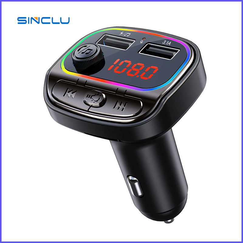 SINCLU SCL-C20 FM Transmitter Car Bluetooth MP3 Player Car Kit LCD Dual USB Car Phone Charger