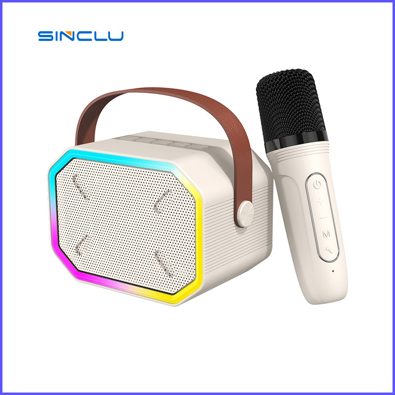 SINCLU Karaoke Machine for Kids Adults, Portable Bluetooth Mini Karaoke Microphone Singing Speaker with 2 Wireless Mic and Light,Toys for All Smartphones,Birthday, Family,Home Party  Model:S-P3